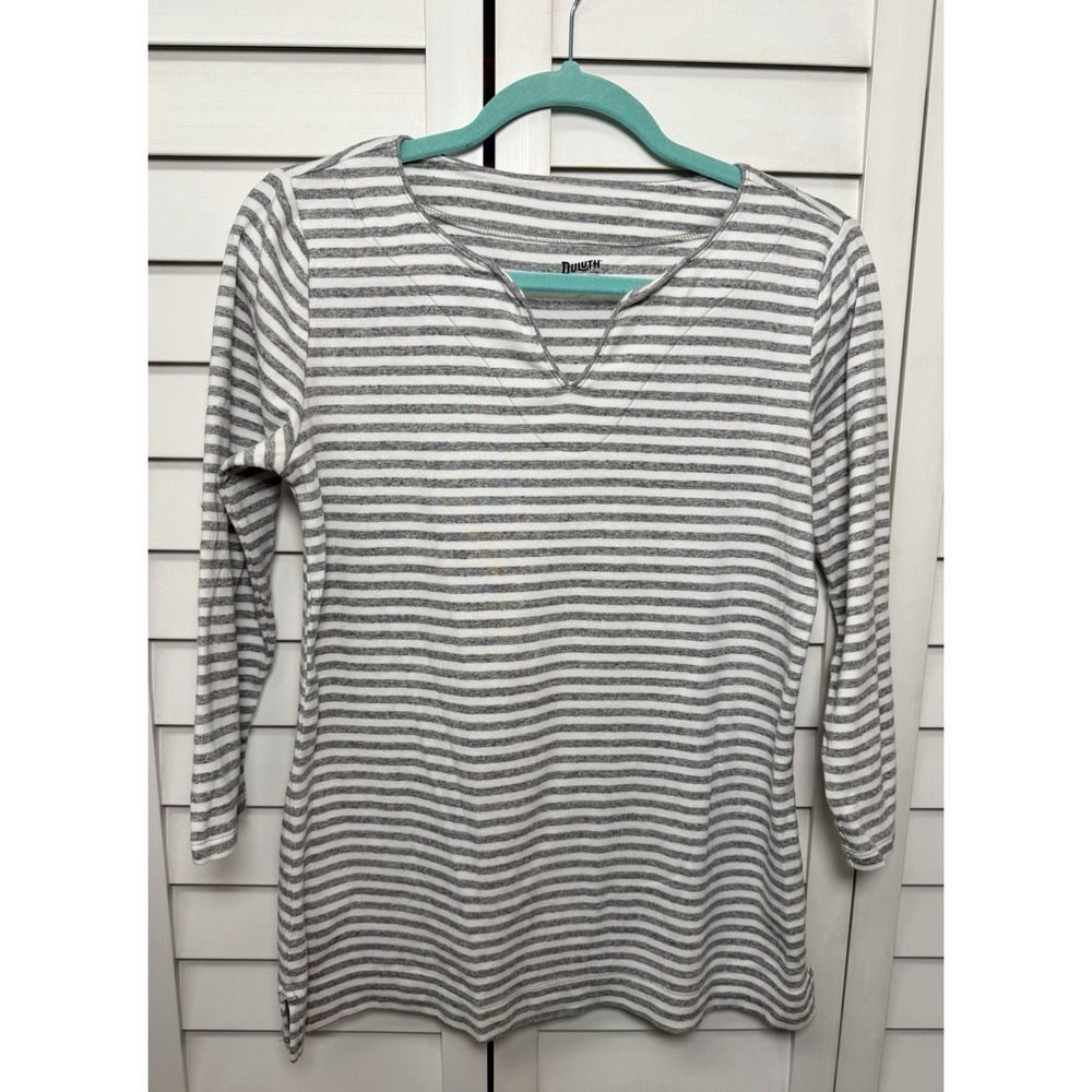 Duluth Trading Co Striped 3/4 Sleeve Tunic Stretch Top Casual Women's Size XS - Picture 1 of 8